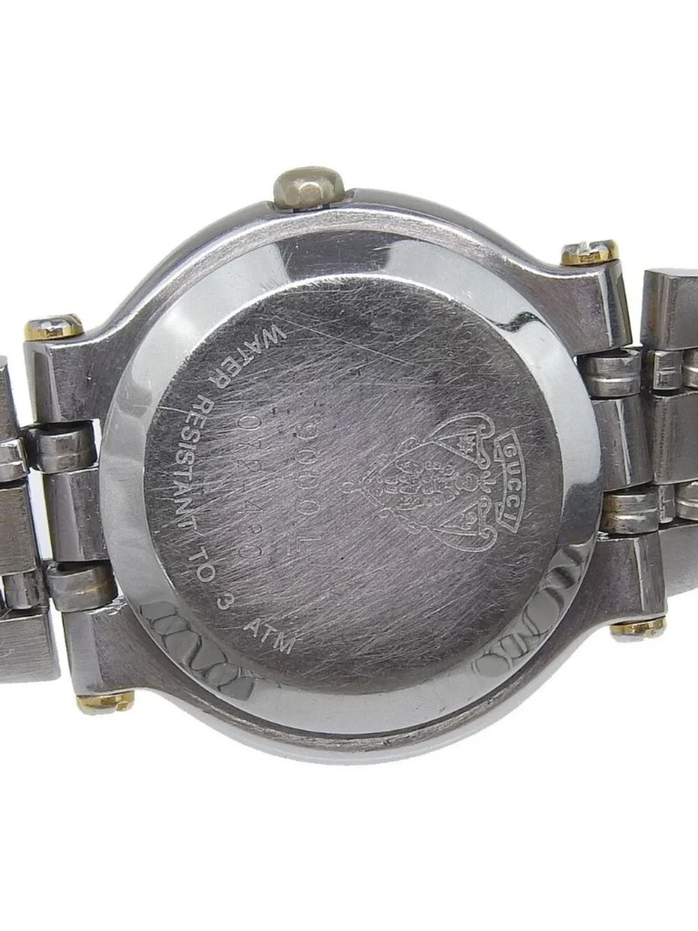 Gucci Stainless Steel Gold Plated Quartz Analog Display Ivory Dial Watch